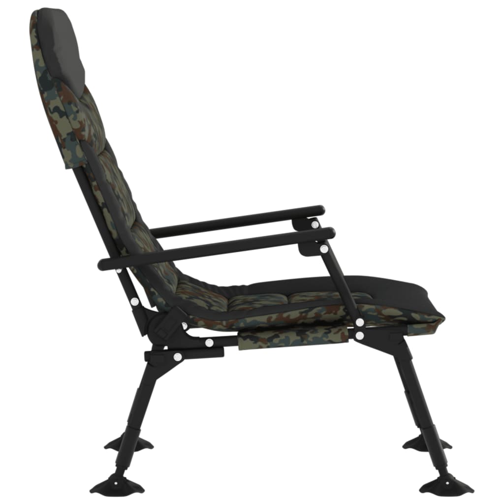 vidaXL Chaise de pêche avec accoudoir pliable camouflage