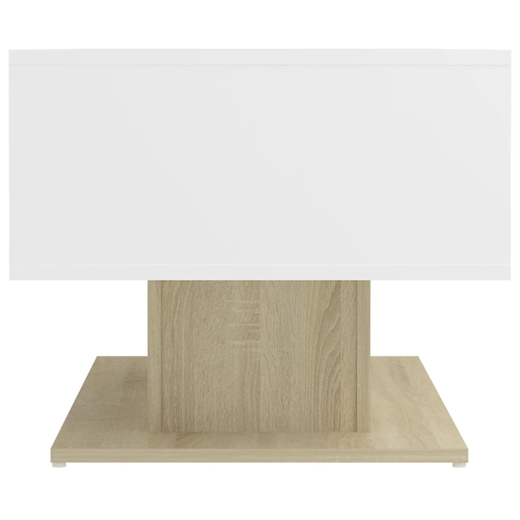 vidaXL Table basse Blanc et chêne sonoma 103,5x50x44,5 cm Aggloméré