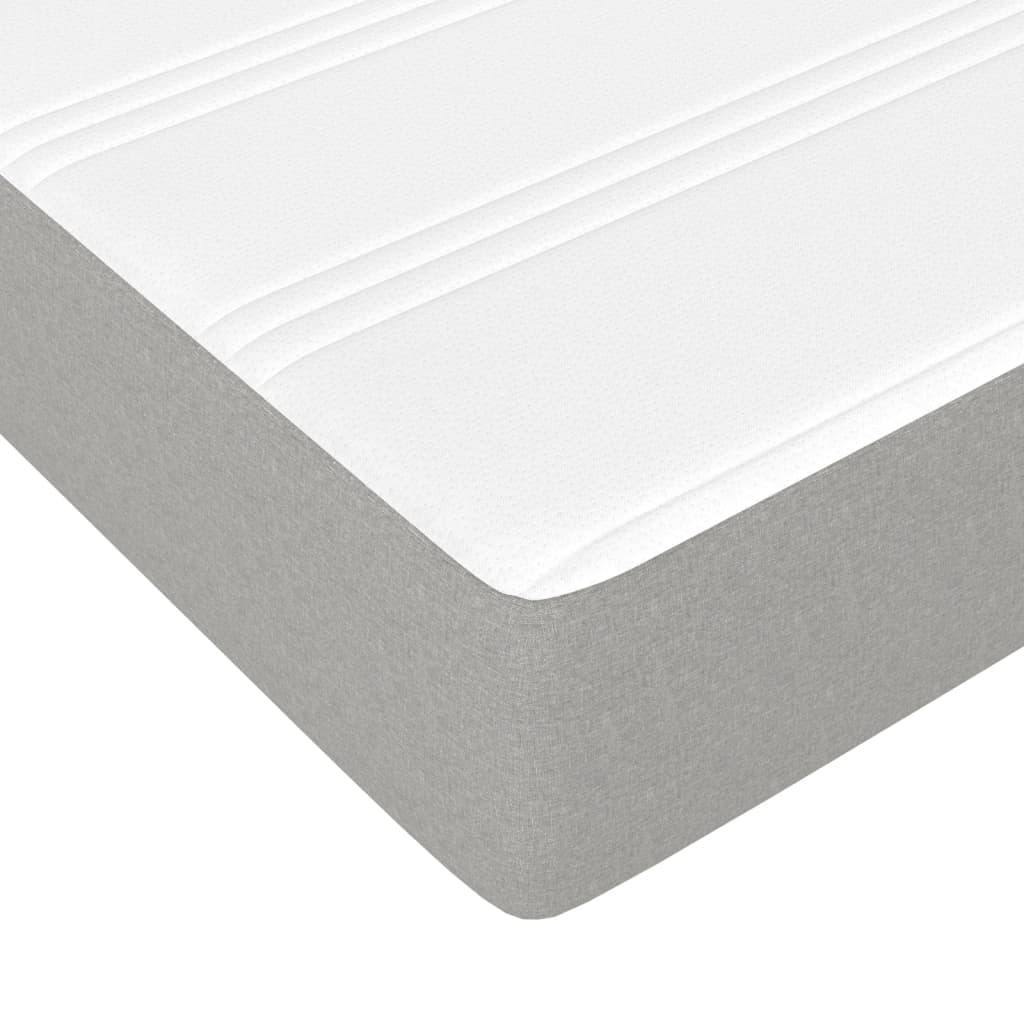 vidaXL Sommier à lattes de lit avec matelas Gris clair 160x200cm Tissu