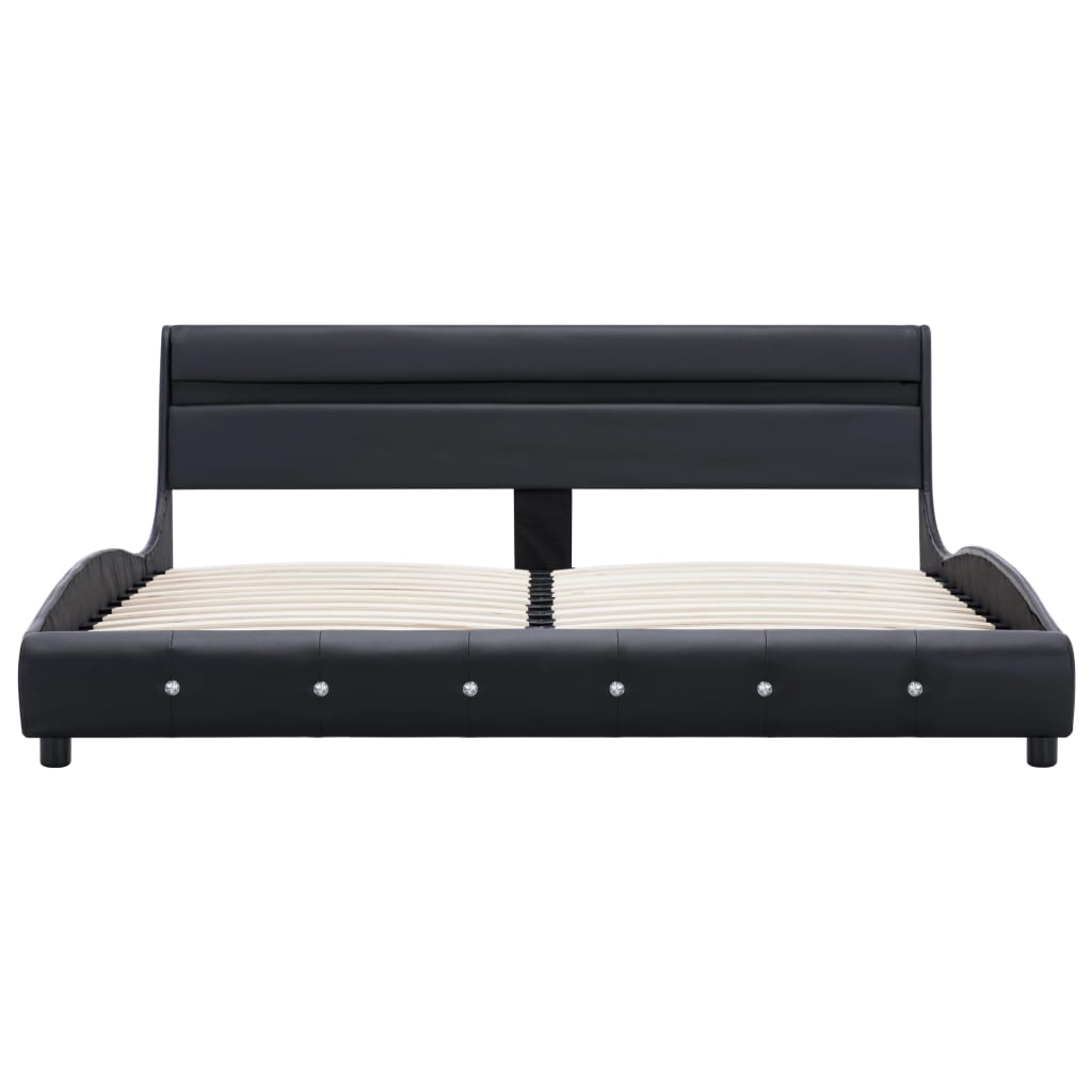 vidaXL Cadre de lit avec LED Noir Similicuir 180 x 200 cm