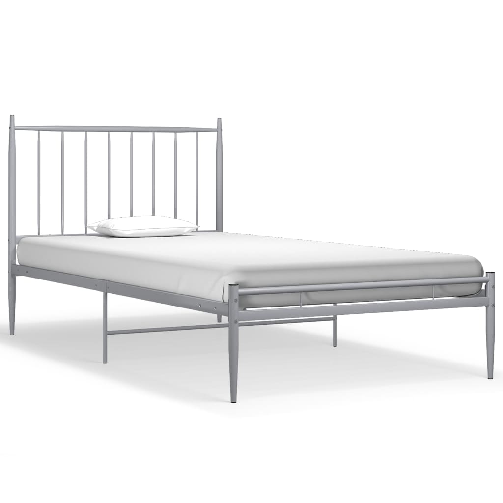 vidaXL Cadre de lit sans matelas gris métal 100x200 cm