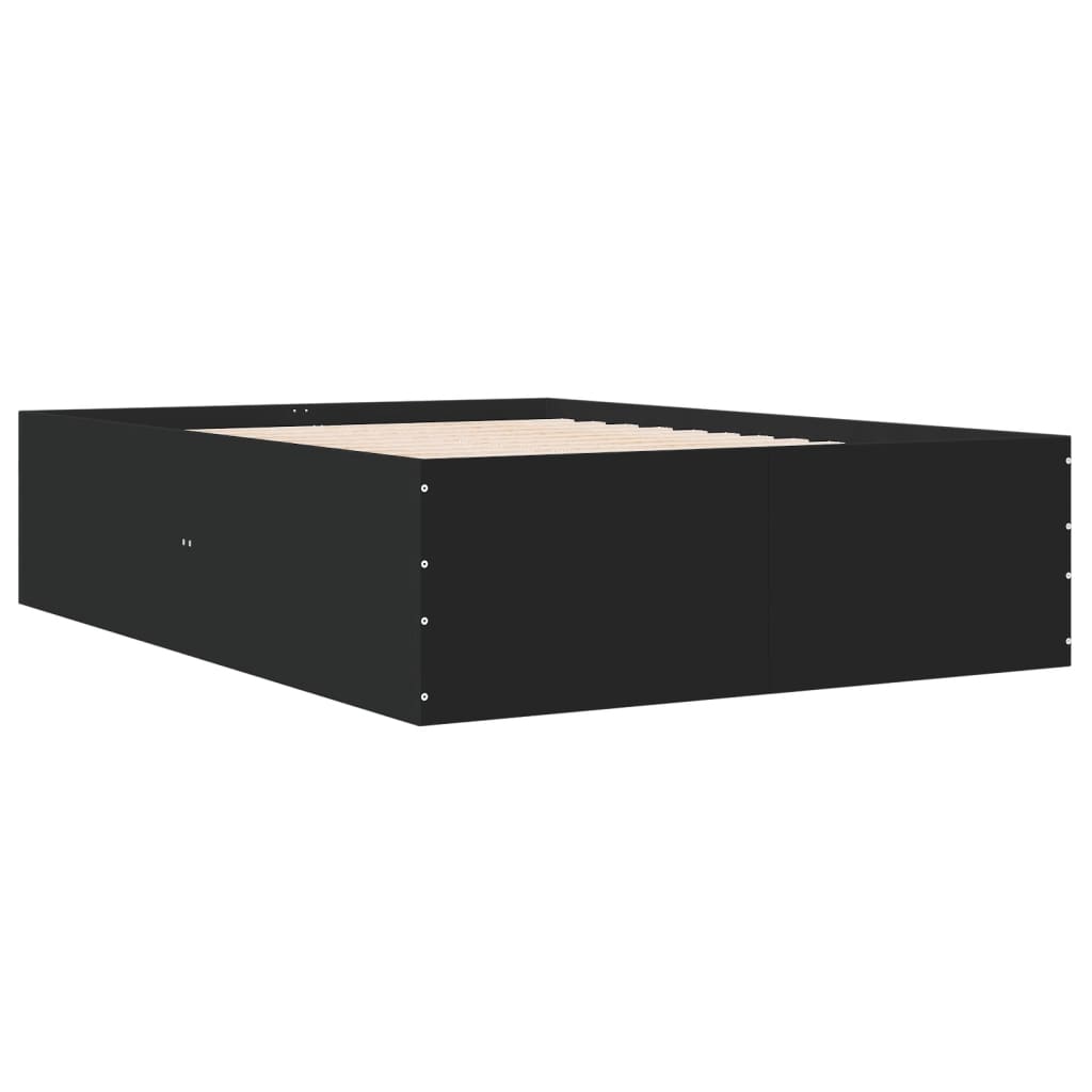 vidaXL Cadre de lit noir 120x190 cm bois d'ingénierie