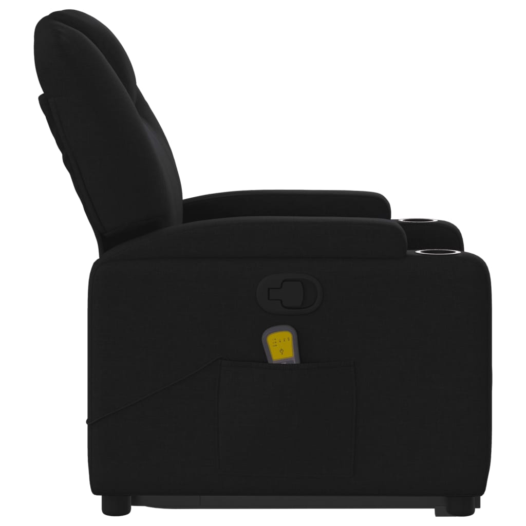 vidaXL Fauteuil de massage inclinable Noir Tissu