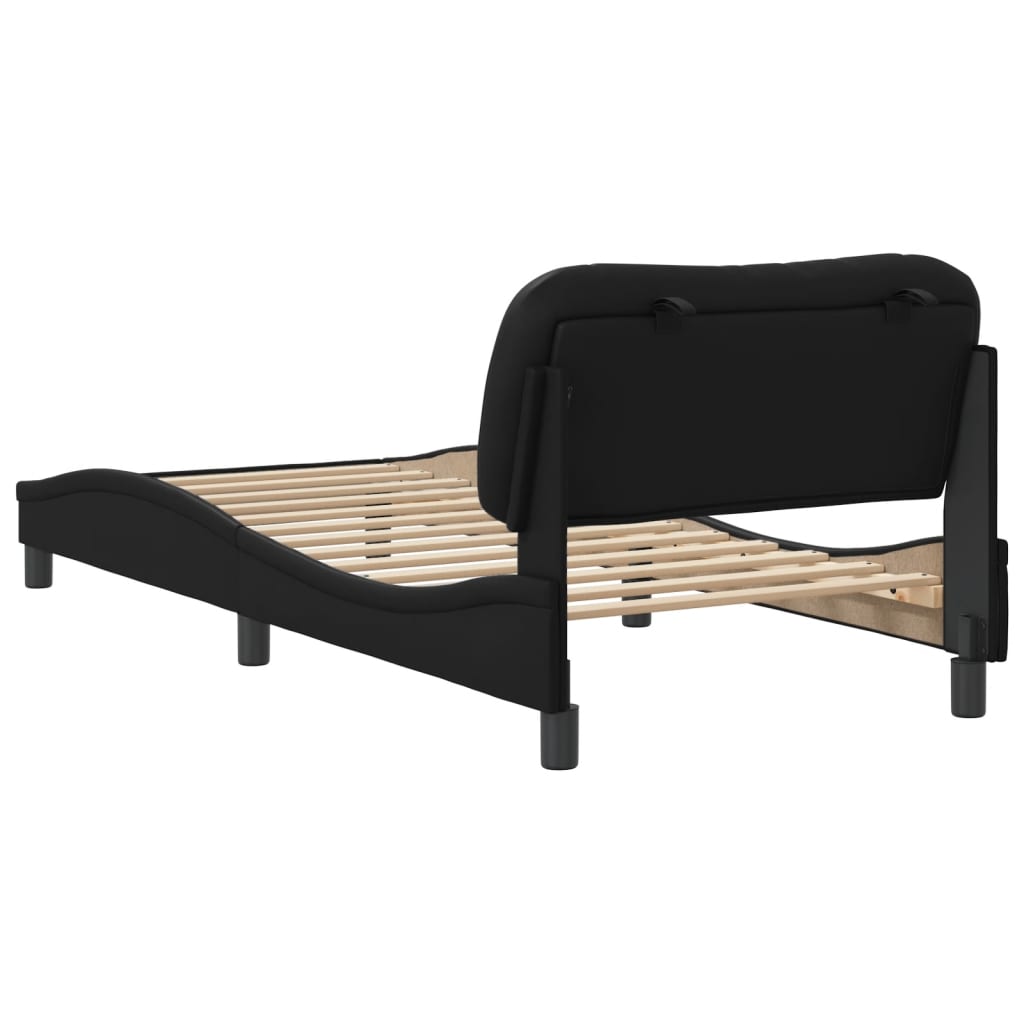 vidaXL Cadre de lit sans matelas noir 90x190 cm similicuir