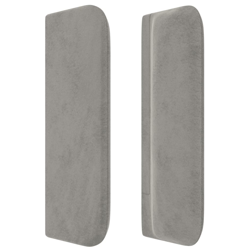 vidaXL Tête de lit avec oreilles Gris clair 183x16x78/88 cm Velours