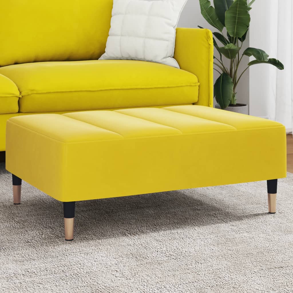 vidaXL Repose-pied jaune 77x55x31 cm velours