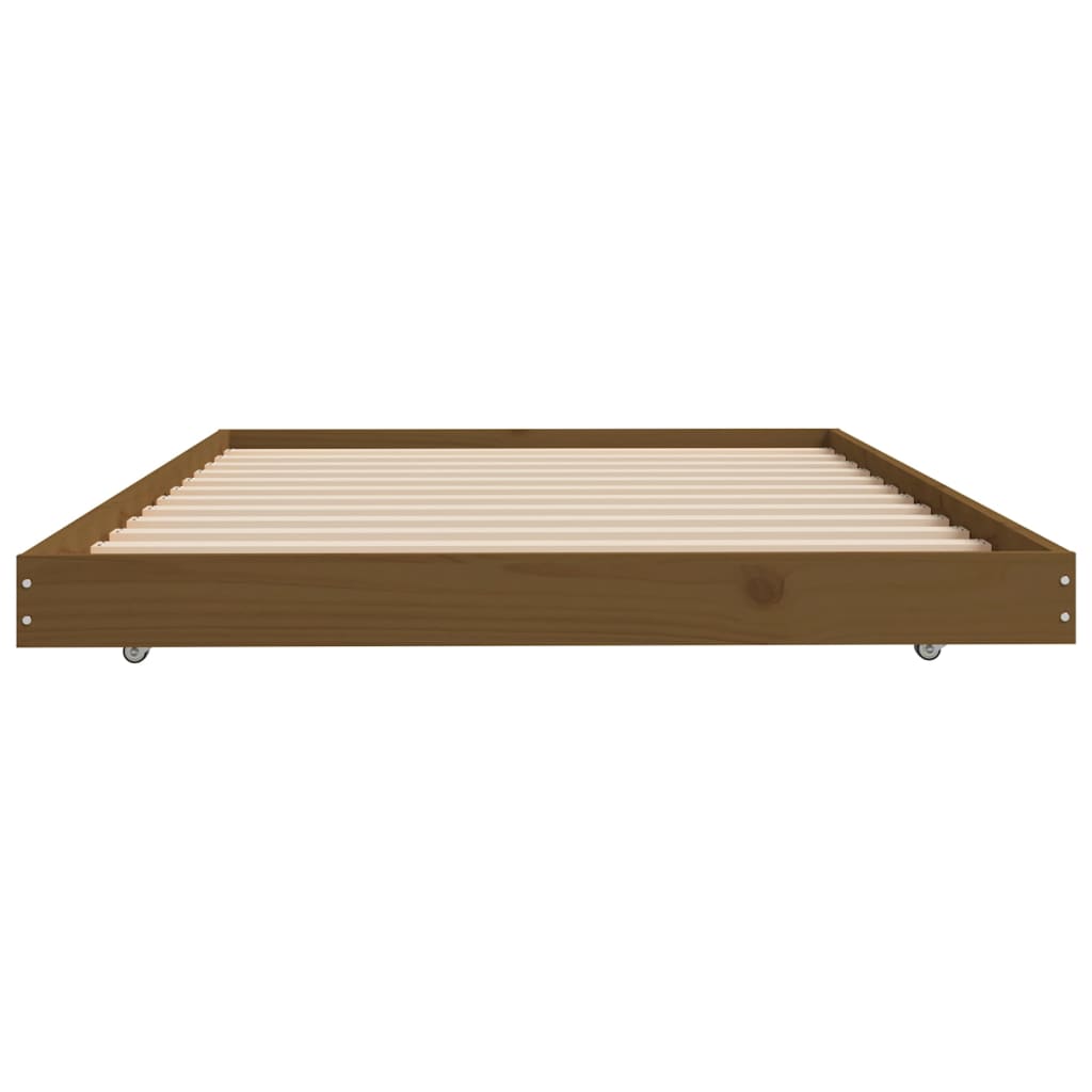 vidaXL Cadre de lit sans matelas marron miel 100x200cm bois pin massif