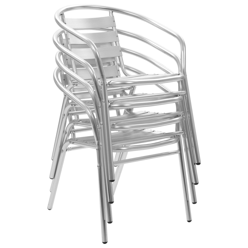 vidaXL Chaises empilables d'extérieur lot de 4 Aluminium