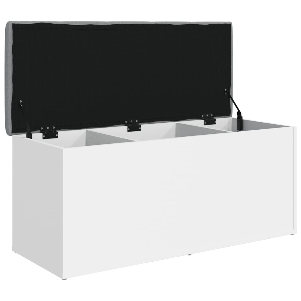 vidaXL Banc de rangement blanc 102x42x45 cm bois d'ingénierie