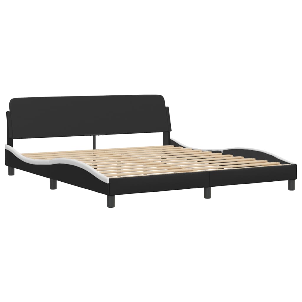 vidaXL Cadre de lit sans matelas noir et blanc 180x200 cm similicuir