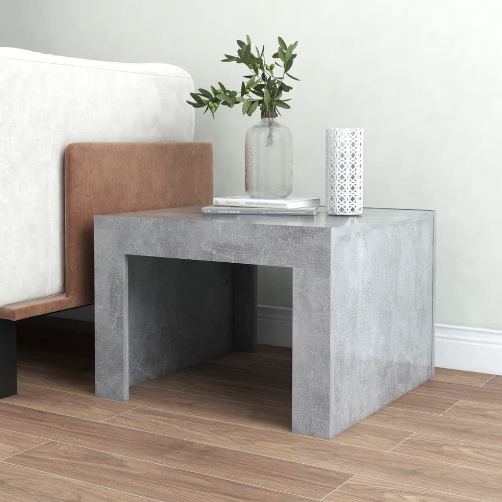 vidaXL Table basse gris béton 50x50x35 cm bois d'ingénierie