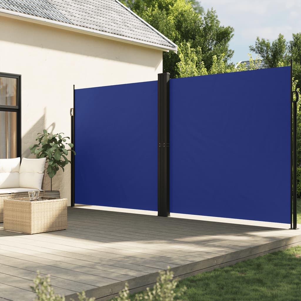 vidaXL Auvent latéral rétractable bleu 200x1200 cm