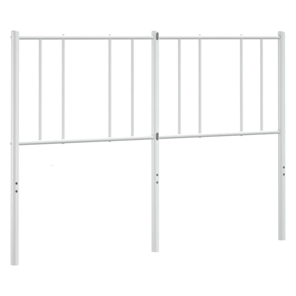 vidaXL Tête de lit métal blanc 135 cm