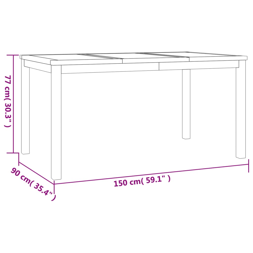 vidaXL Ensemble à manger de jardin 4 pcs Bois de teck massif