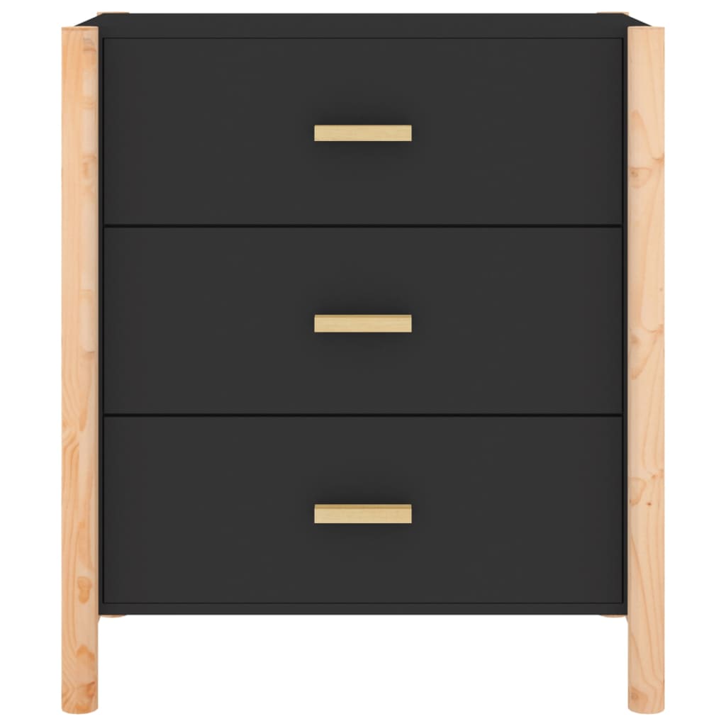 vidaXL Buffet Noir 62x38x70 cm Bois d'ingénierie