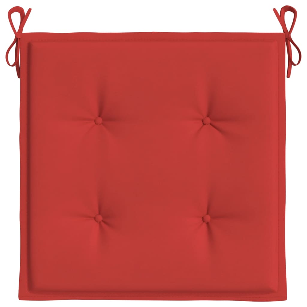 vidaXL Coussins de chaise de jardin lot de 2 rouge 50x50x3 cm