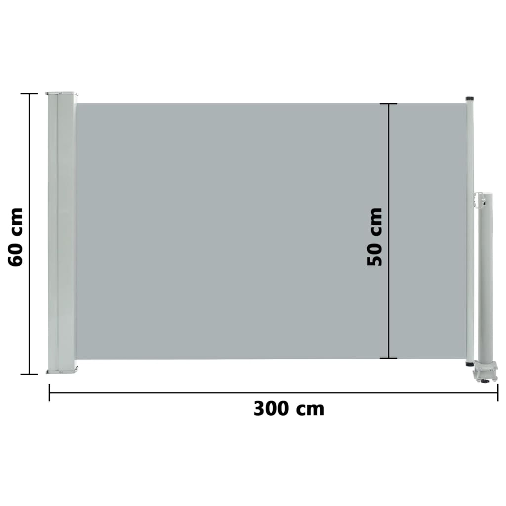 vidaXL Auvent latéral rétractable de patio 60x300 cm Gris