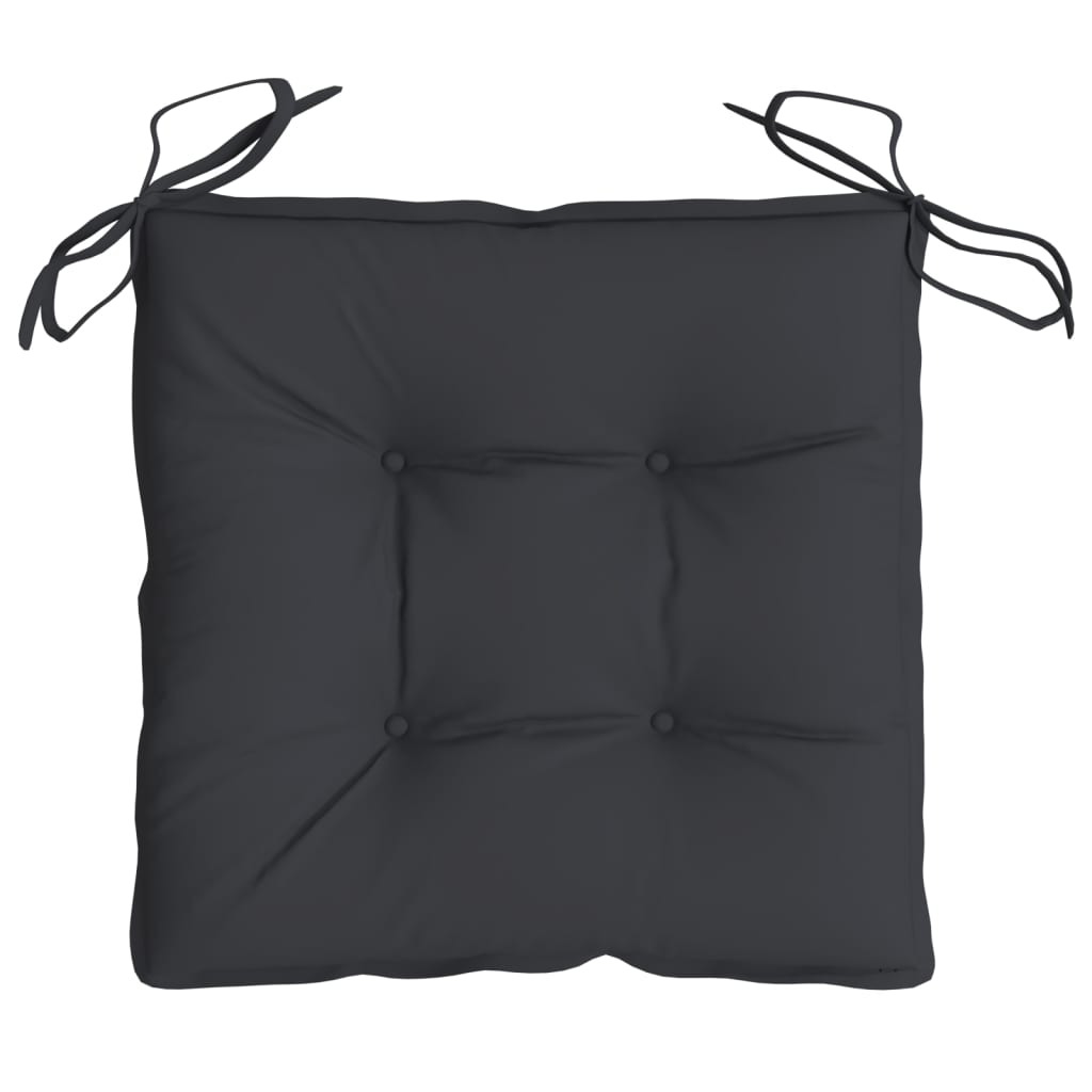 vidaXL Coussins de chaise lot de 2 noir 50x50x7 cm tissu oxford