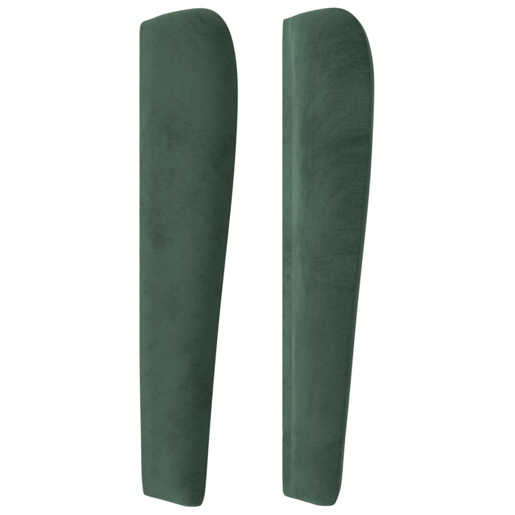 vidaXL Tête de lit avec oreilles Vert foncé 203x23x118/128 cm Velours