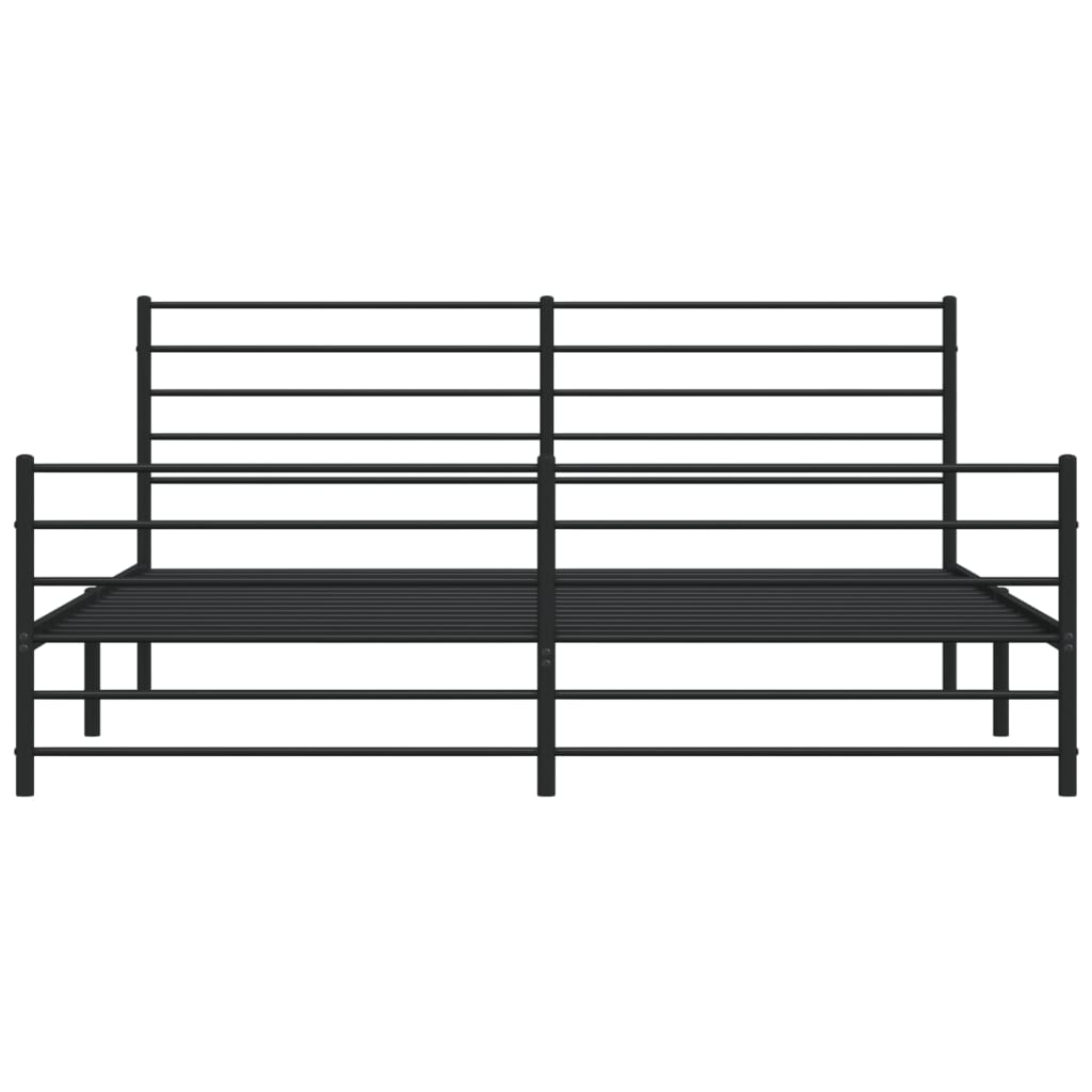 vidaXL Cadre de lit métal sans matelas avec pied de lit noir 193x203cm