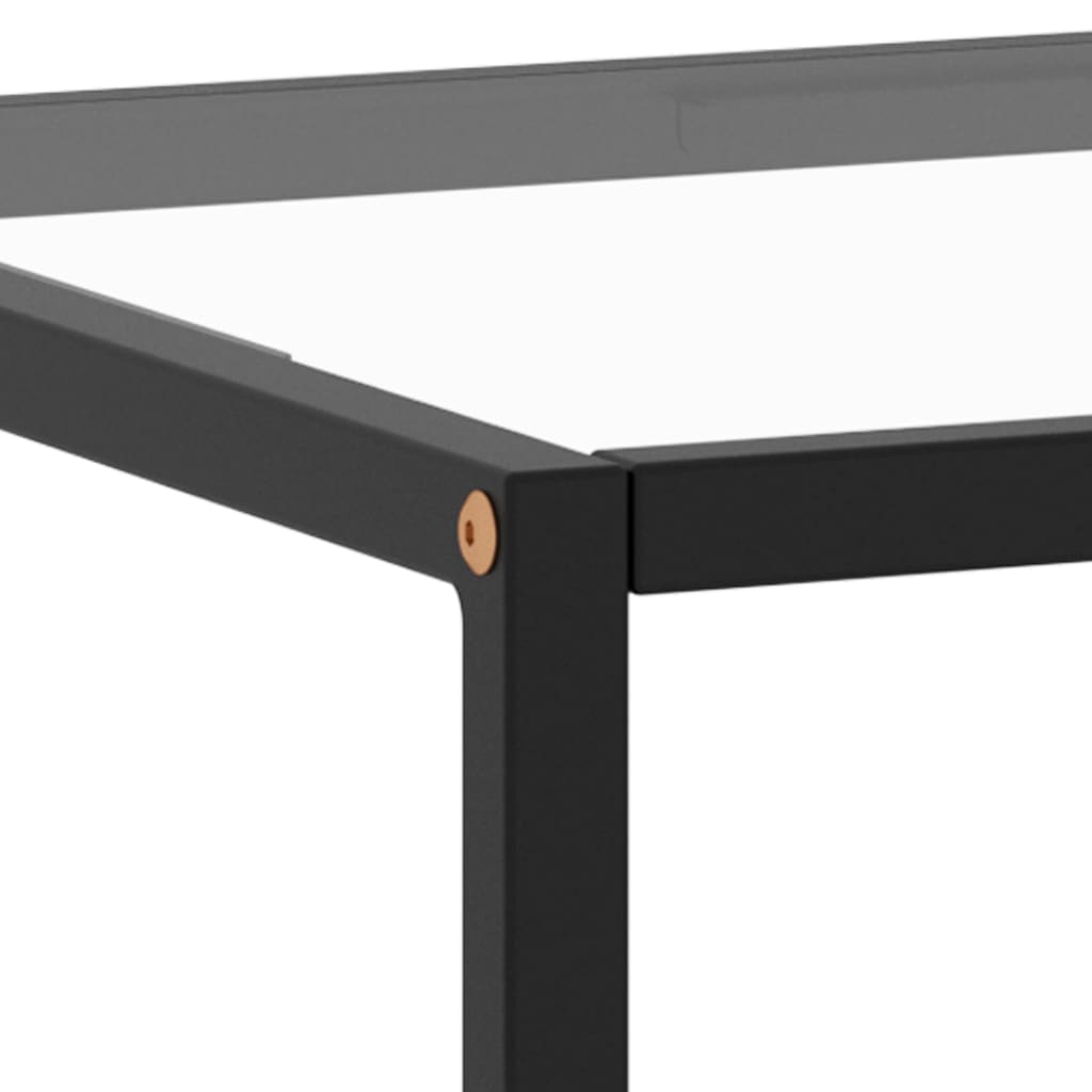 vidaXL Table basse Noir avec verre trempé 120x50x35 cm