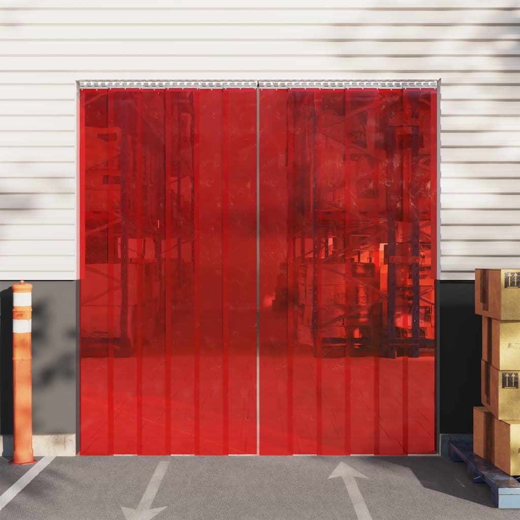 vidaXL Rideau de porte rouge 200 mmx1,6 mm 10 m PVC