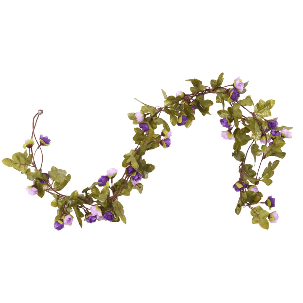 vidaXL Guirlandes de fleurs de Noël 6 pcs violet clair 215 cm