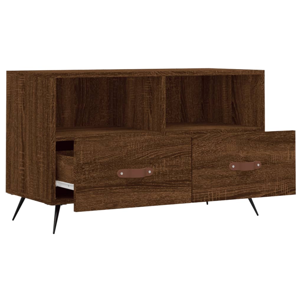 vidaXL Meuble TV Chêne marron 80x36x50 cm Bois d'ingénierie