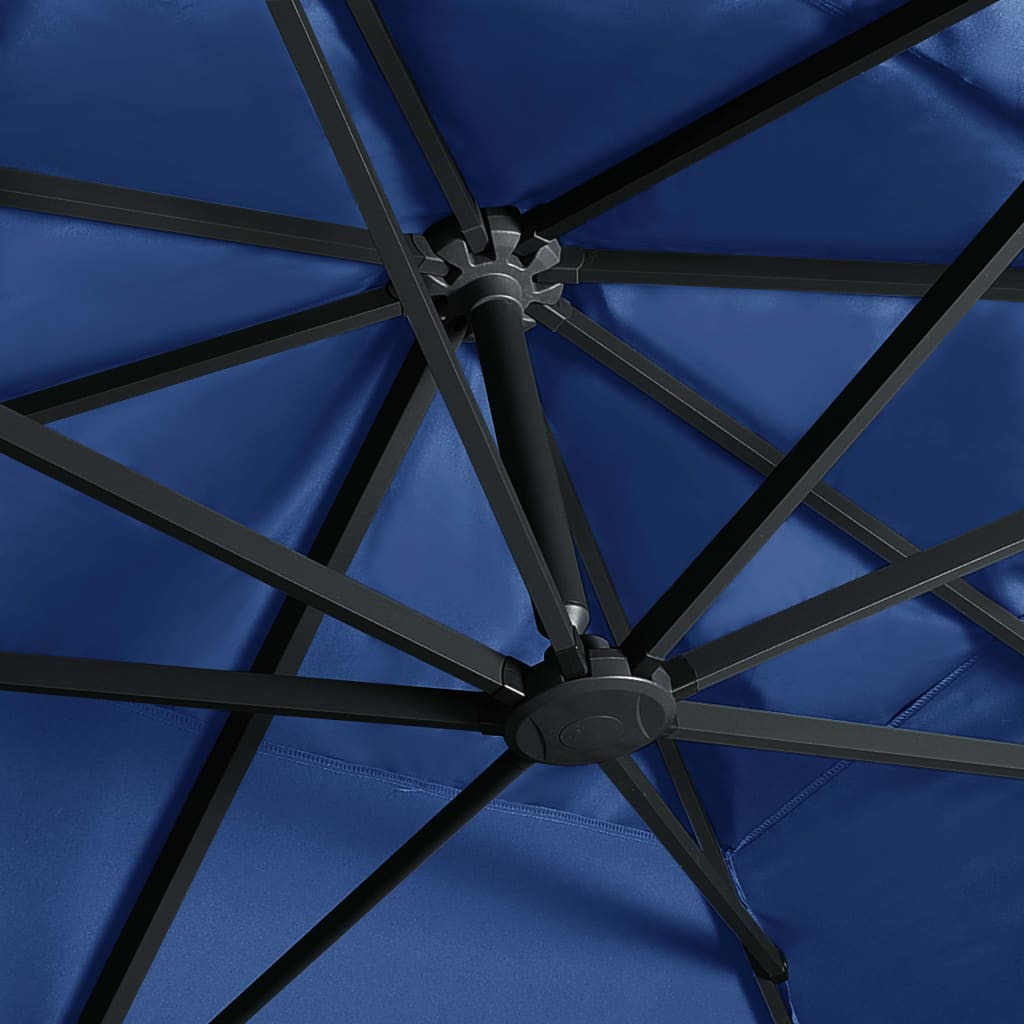 vidaXL Parasol de jardin en porte-à-faux lumières LED mât en aluminium