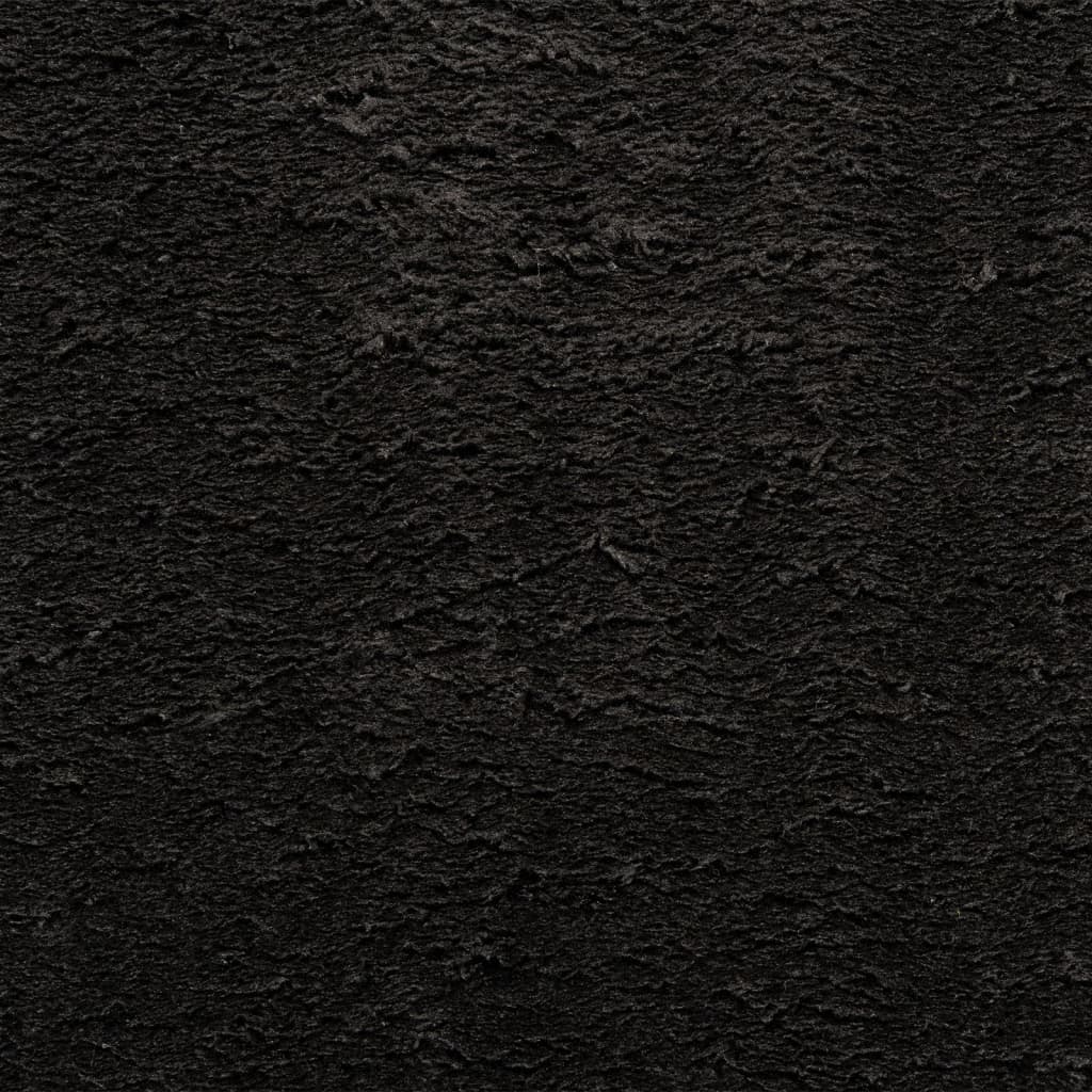 vidaXL Tapis HUARTE à poils courts doux et lavable noir Ø 160 cm