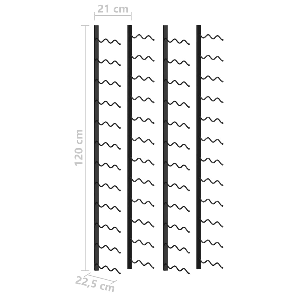 vidaXL Casiers à bouteilles muraux pour 48 bouteilles 2 pcs Noir Fer