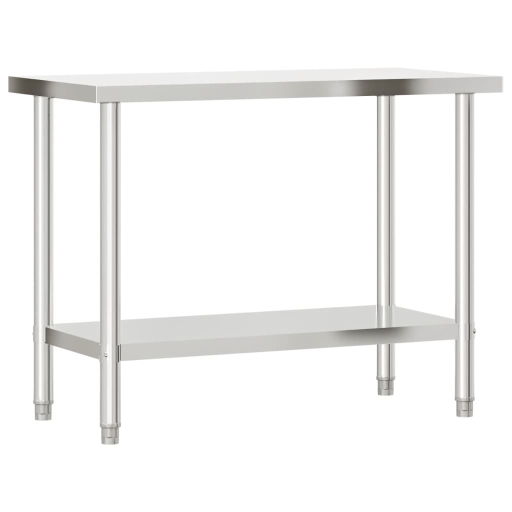 vidaXL Table de travail de cuisine 110x55x85 cm acier inoxydable