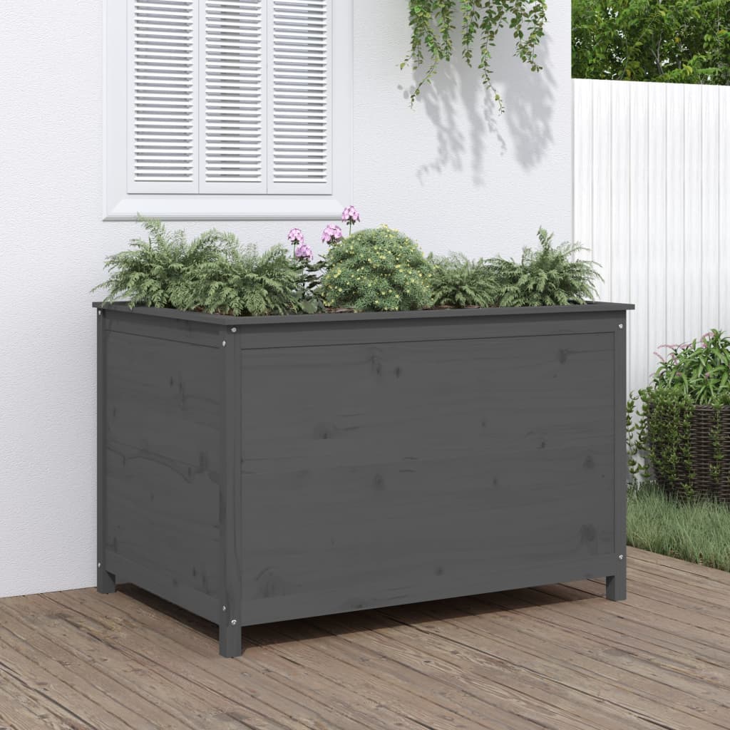 vidaXL Lit surélevé de jardin gris 119,5x82,5x78 cm bois de pin massif