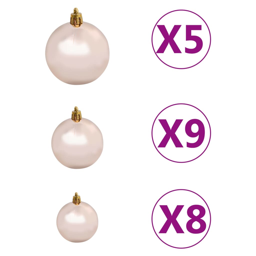 vidaXL Arbre de Noël artificiel pré-éclairé/boules argenté 150 cm PET