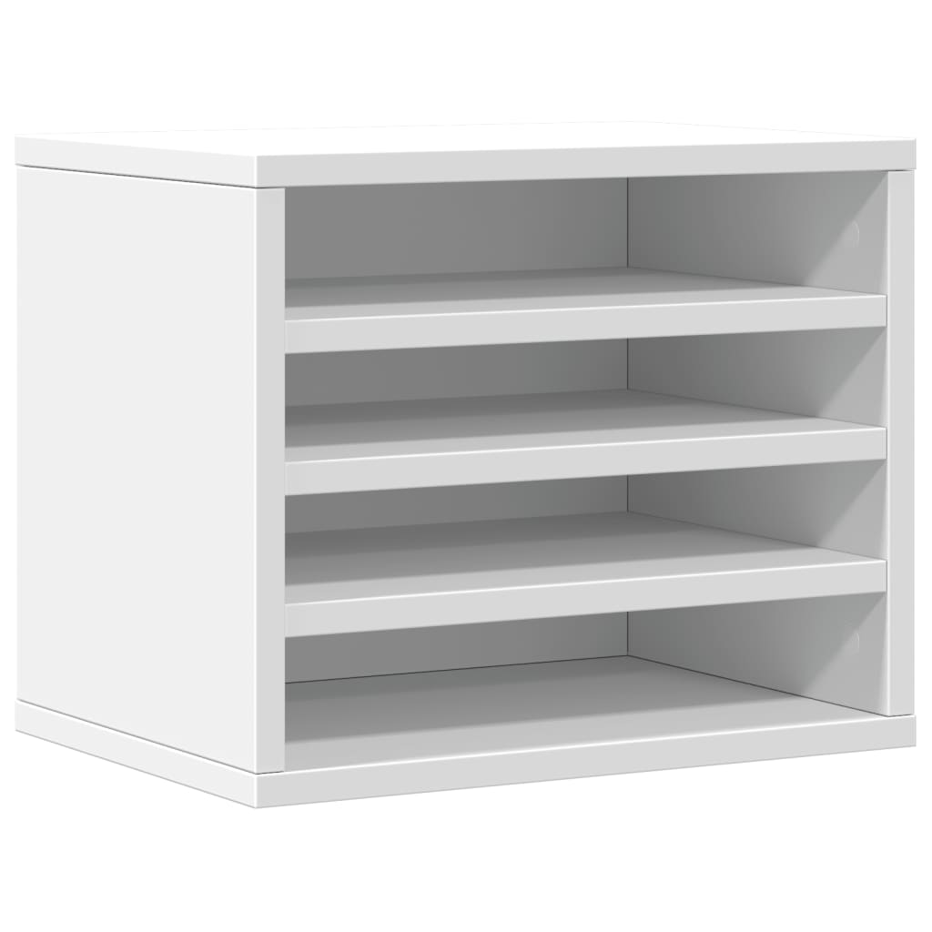 vidaXL Organisateur de bureau blanc 36x26x29,5 cm bois d'ingénierie