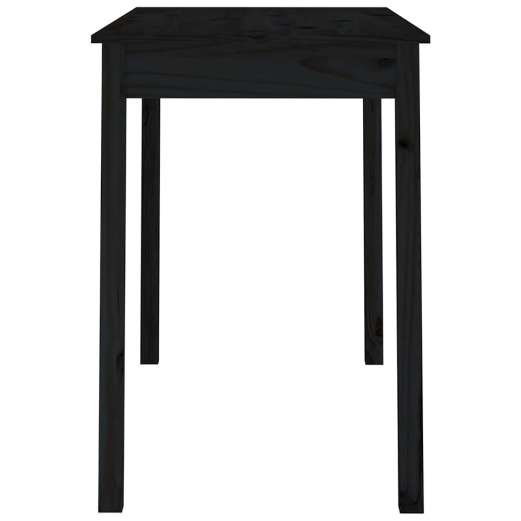 vidaXL Table à manger Noir 110x55x75 cm Bois massif de pin