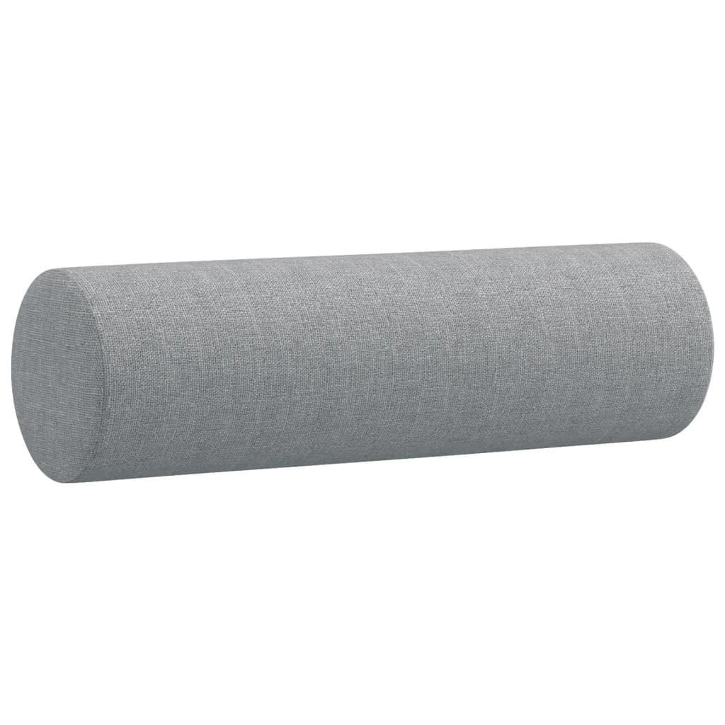 vidaXL Oreillers décoratifs lot de 2 Gris clair Ø15x50 cm Tissu