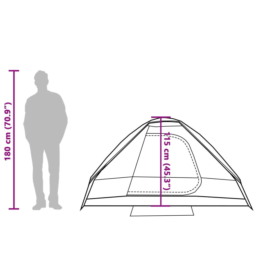 vidaXL Tente de camping à dôme 2 personne vert imperméable