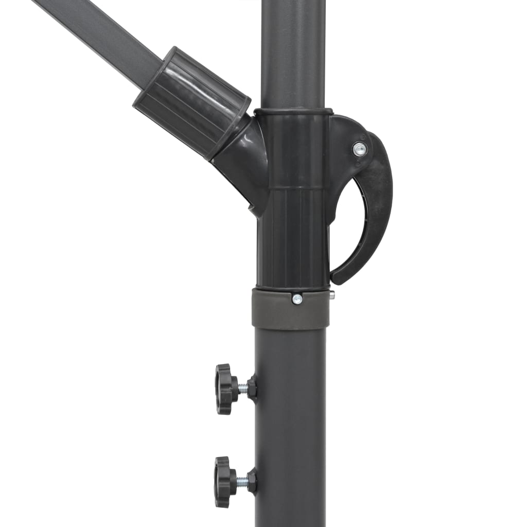 vidaXL Parasol suspendu avec poteau noir 3 m