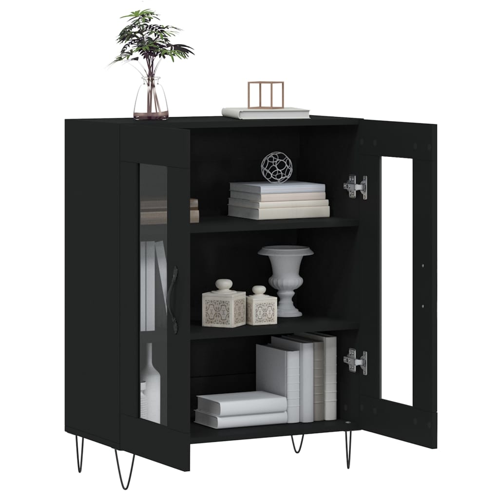 vidaXL Buffet noir 69,5x34x90 cm bois d'ingénierie