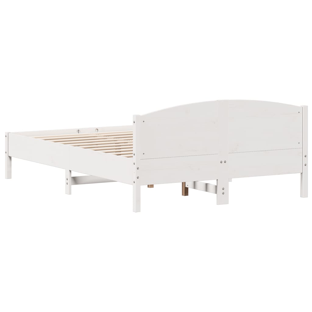 vidaXL Cadre de lit avec tête de lit blanc 150x200 cm bois pin massif