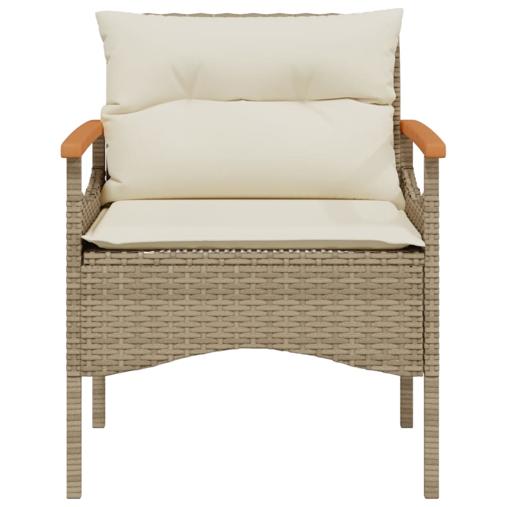 vidaXL Salon de jardin avec coussins 3 pcs beige résine tressée