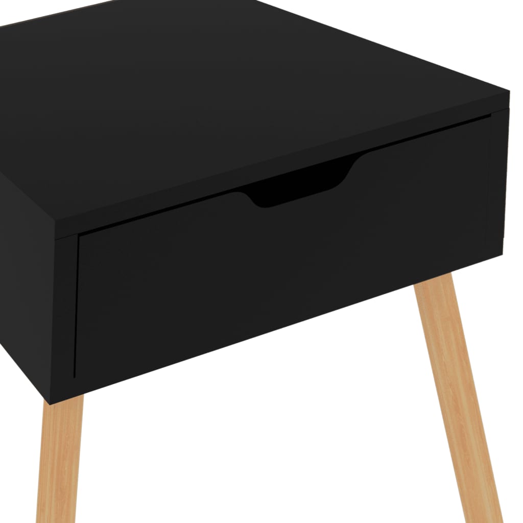 vidaXL Table de chevet Noir brillant 40x40x56 cm Bois d'ingénierie