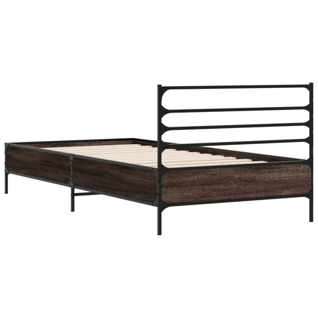 vidaXL Cadre de lit sans matelas chêne marron 75x190 cm