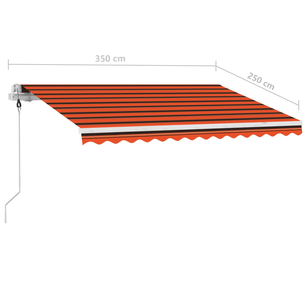 vidaXL Auvent manuel rétractable sur pied 350x250 cm Orange et marron