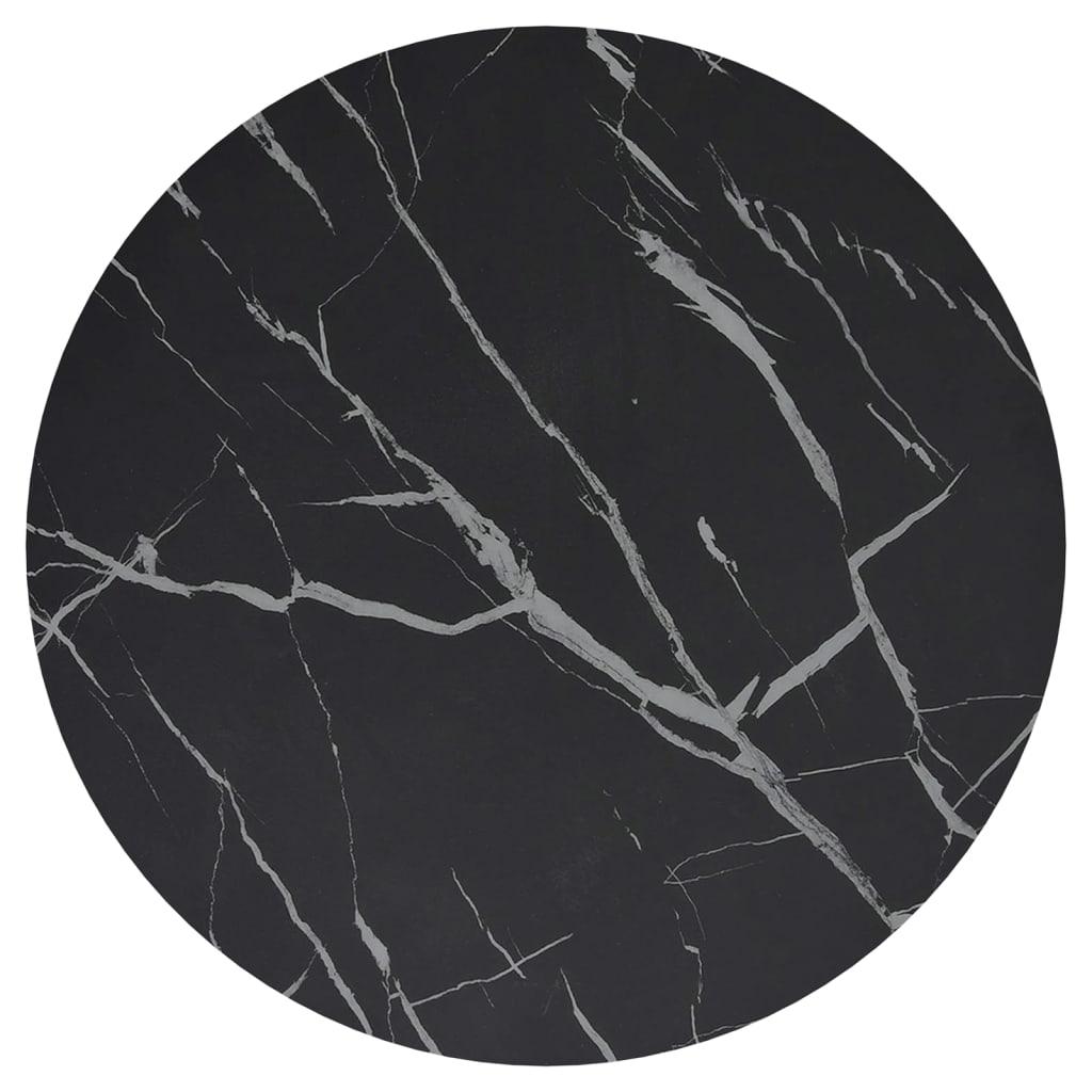 vidaXL Table d'appoint Doré et marbre noir 45 cm Verre trempé