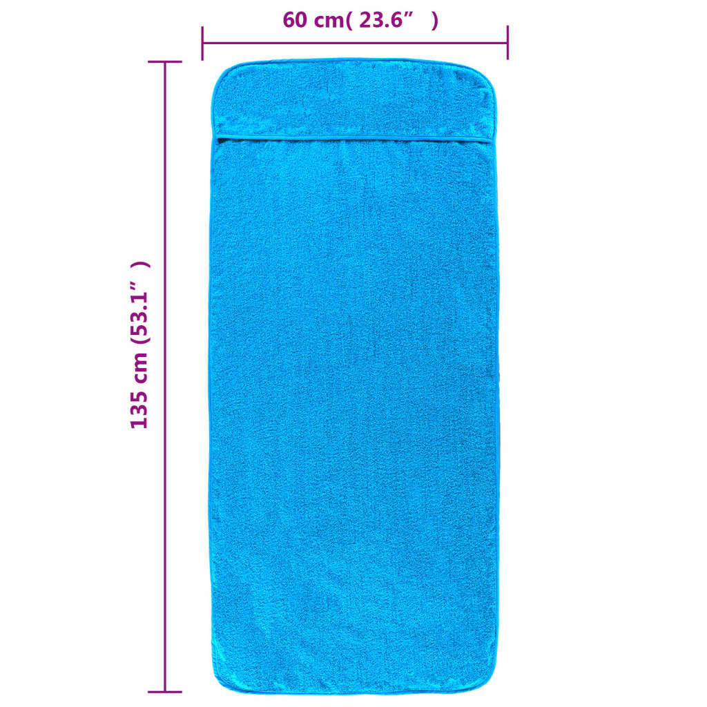 vidaXL Serviettes de plage 4 pcs turquoise 60x135 cm tissu 400 GSM