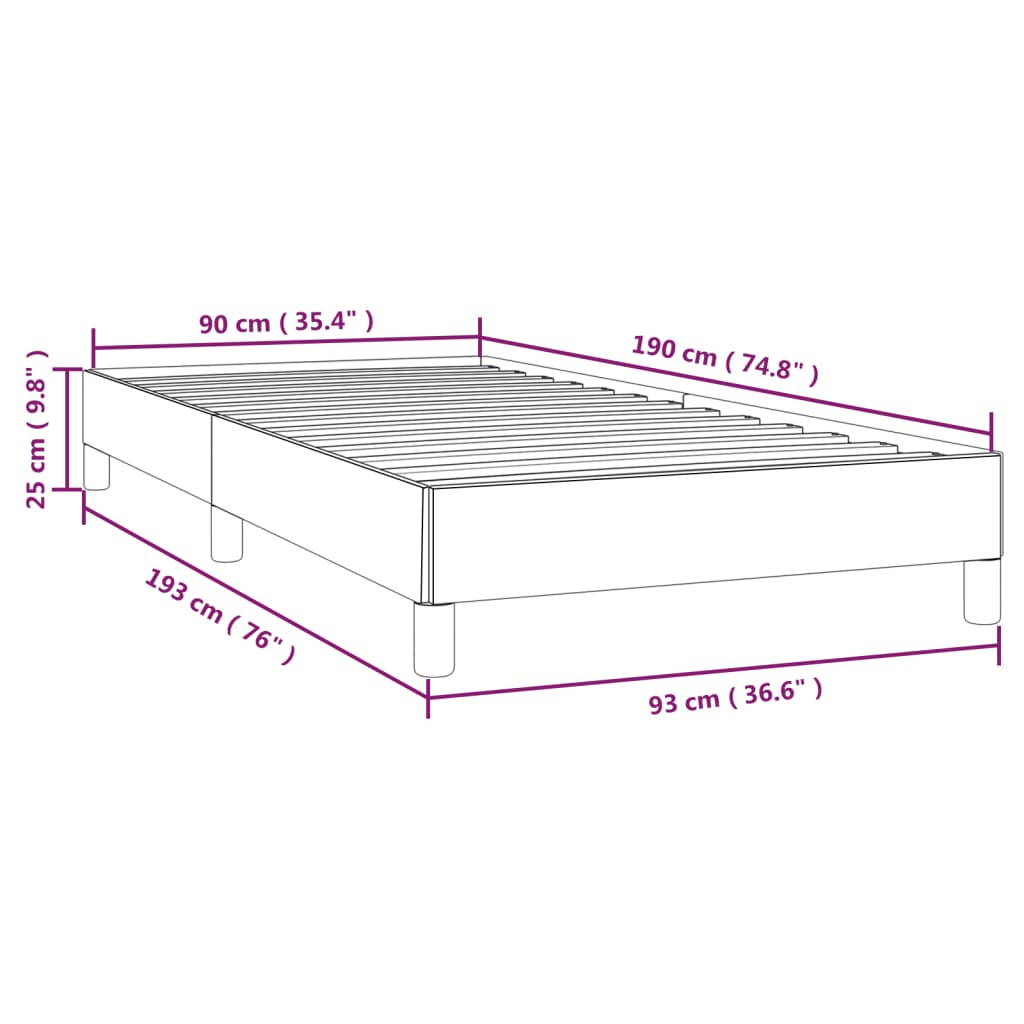 vidaXL Cadre de lit sans matelas blanc 90x190 cm similicuir