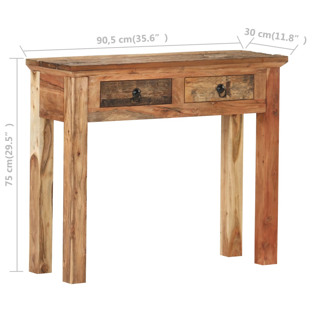 vidaXL Table console 90,5x30x75 cm Bois d'acacia et de récupération