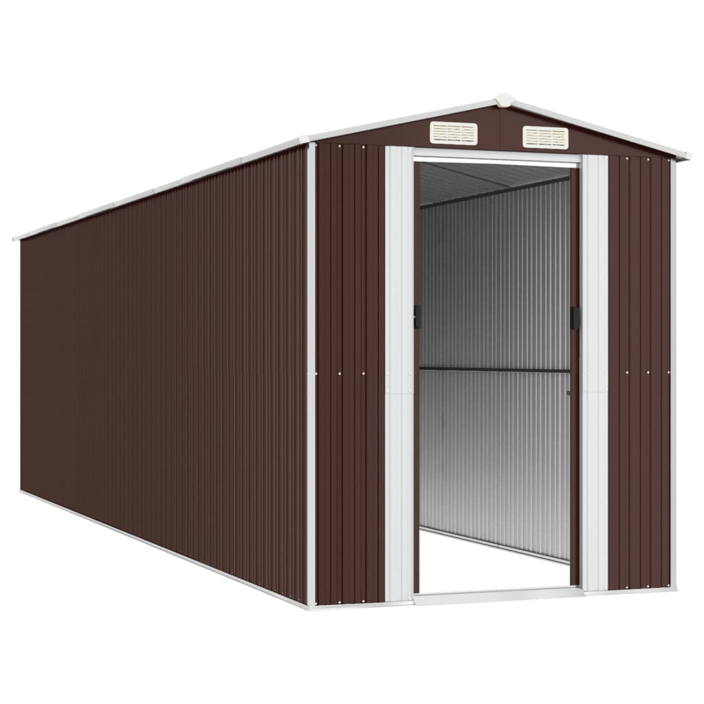 vidaXL Abri de jardin Marron foncé 192x689x223 cm Acier galvanisé